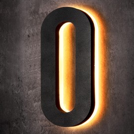 ROCEEI 8 Inch Backlit LED House Number 0-9 for Outside Waterproof Stainless Steel Home Address Number Large Modern Lighted 12V DC Low Voltage House Number LED Illuminated Home Number(Bright)