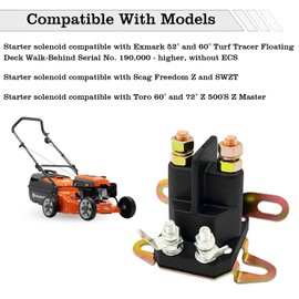 435-435 Starter Solenoid Relay for Lawn Mower, 12V Relay Switch, Fit for Exmark 52" and 60" Turf Tracer Floating Deck Walk & Cub Cadet & Ariens Mowers