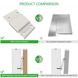 Z-Clamps, Used to Hang French Splint Picture Hanger Hardware kit, Wall Bracket Interlocking Wall Bracket Hardware kit, Used to Hang Mirrors, Panels, Shelves, headboards, Art Frames. (2" 8Pairs)