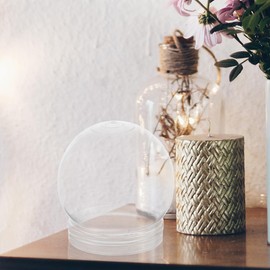 15 Pieces Christmas DIY Snow Globe Kit 2.7 Inch/69mm Clear Snow Globe Bulk with Screw Off Cap Plastic Water Globe for Xmas Decor Display Plant DIY Craft Supplies