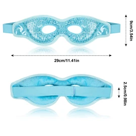 Doryum Cooling Eye Mask, Reusable Gel Eye Mask with Eye Holes, Heat Cold Compress Pack Eye Spa Pad, Cold Therapy Gel Bead Eye Mask for Puffy Eyes, Dry Eyes, Headaches, Migraines, Dark Circles, Sinus