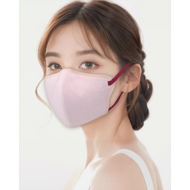 [Tuyon] Washable Bi-color Mask, Set of 2, Blood Color Mask, Small Face Mask, 3D Mask, UV Protection, 3D Mask, Skin Friendly, Fabric Mask, No Stuffy, No Ears Pain, Tape, String, Adjustable Length,