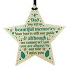 RED OCEAN Dad Memorial Christmas Tree Decorations Wooden Star Remembrance