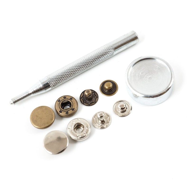 50 Poppers Silver and Bronze 12.5mm Snap Fastener Press Stud