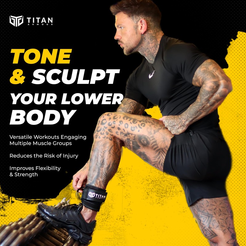 Titan Armour® Single Ankle Straps for Cable Machines | Gym
