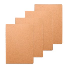 4 Pack Blank Kraft Notebooks, 8.3x5.5 Inches A5 Small Journals Bulk Blank Notebooks 80 GSM Unlined with 60 Pages A5 Subject Notebooks Traveler Journal Set for Adult Students Gift School Office Supplies