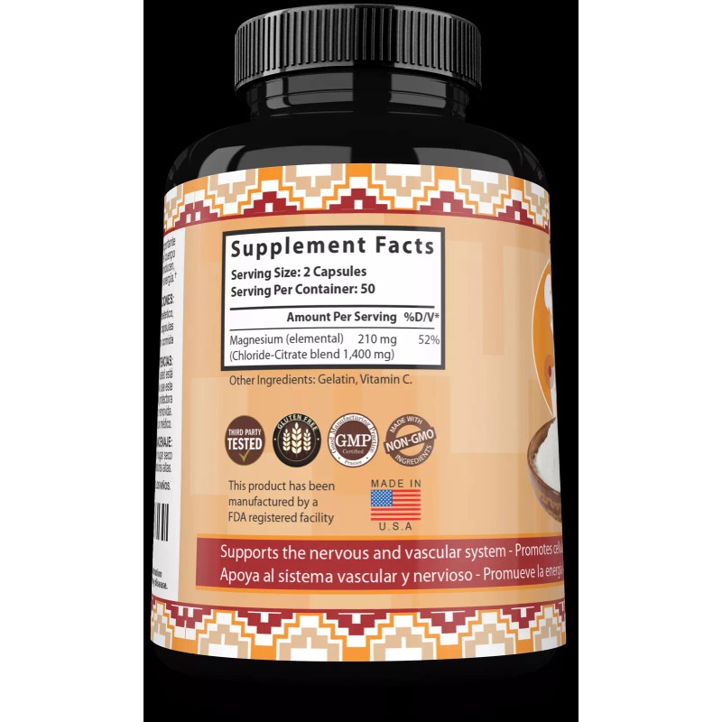 NaturalisimoLife Magnesium Chloride (Cloruro de Magnesio) High absorption 1,400 mg