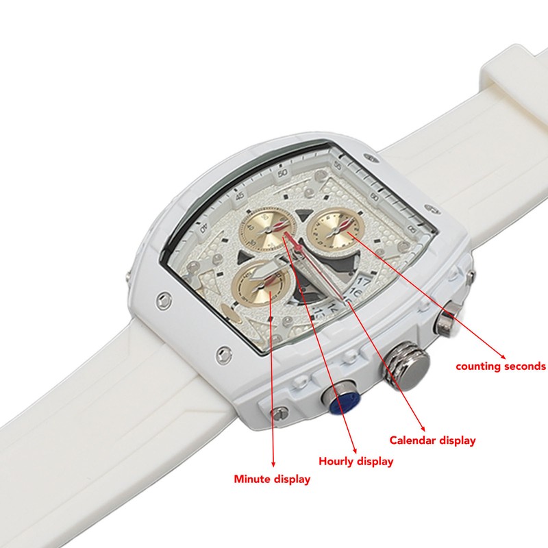 Multifunctional Men Sport Watch 30m Waterproof Rubber Strap Fashionable Digital