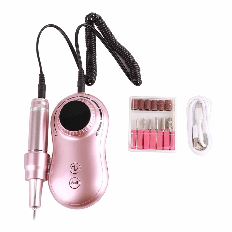 Nail Drill Machine 35000RPM LCD Display USB Rechargeable Electric Nail