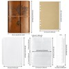 Qefuna PU Leather Notebook A5, Vintage Ring Binder Refillable Notebook,