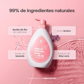 B Life Company | Jabón íntimo natural para mujer 750 ml | Uso diario | 99% Ingredientes de Origen Natural | Con Aceite de Flor de Caléndula | Natural Intimate Soap.