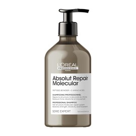 L'Oréal Professionnel Paris Absolut Repair Molecular Shampoo, Libre de sulfatos, Para cabello muy dañado, Con tecnología 2% reparador de péptidos + 5 aminoácidos, 500ml