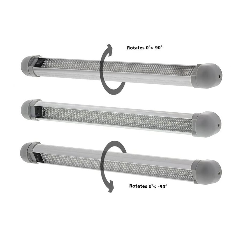 LED Rail Light - Pivoting, 2-Color (White/Red), 18" Lamp, 12