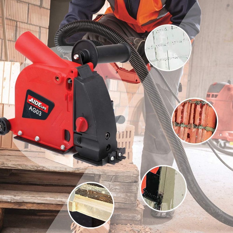 Aidelife Angle Grinder Dust Collection Attachment for Double-Cut Saw,Wall Chaser