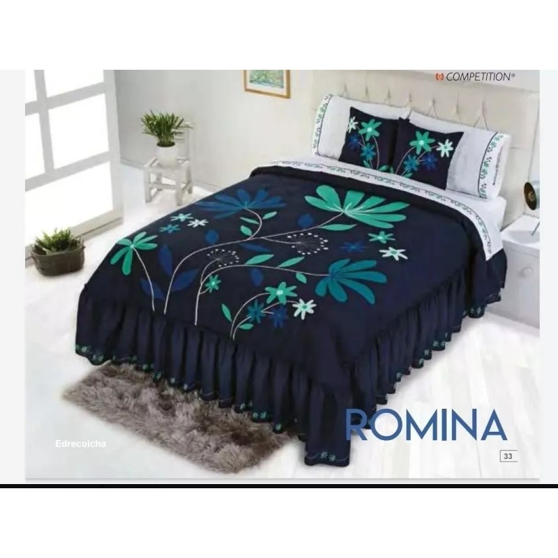 Competition Edrecolcha Romina Matrimonial C/sábanas Y Cortinas Compe