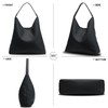 POFUOT Hobo Bags for Women Soft PU Leather Shoulder Handbag