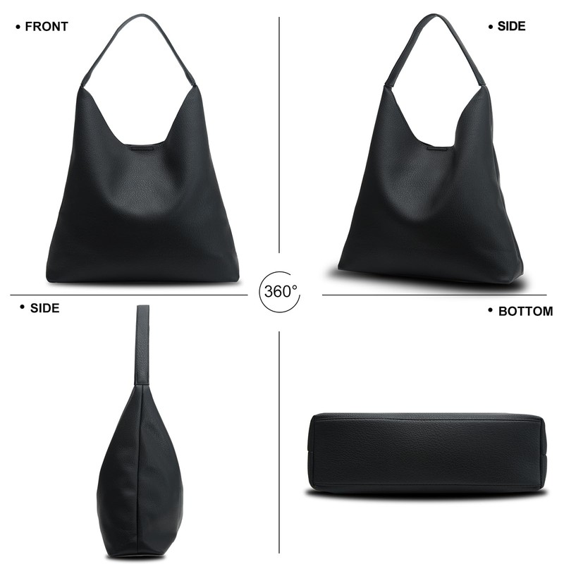 POFUOT Hobo Bags for Women Soft PU Leather Shoulder Handbag