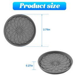 Zpana Car Coaster, 4PCS Silicone Non Slip Vehicle Cup Holders Insert Mat, Waterproof Automotive Interior Cupholder Embedded Protection Pad Accessories, Universal for SUV, Sedan, Truck(Gray)