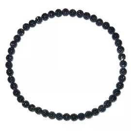 Power Energy Sports Black Crystal Rhinestone Pollyanna Iced Bling Disco Ball Bead Baseball Necklace - 18" inches