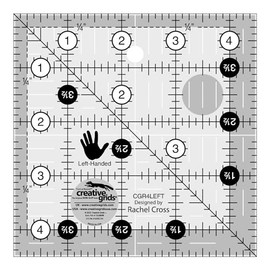 Creative Grids Left Handed Quilt Ruler 4-1/2in x 4-1/2in Square - CGR4LEFT