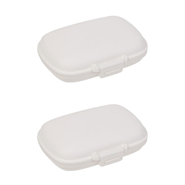 2 x Pill Boxes, Portable Pill Box, Medicine Transport Box, Calcium Flake, Fish Oil and Vitamin, 8 Grids (White)