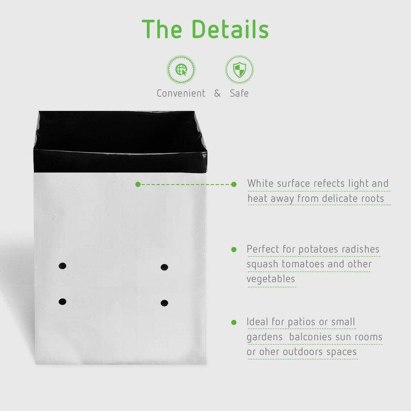 VIVOSUN 50-Pack 5 Gallon Grow Bags for Plants, Black-and-White Thick