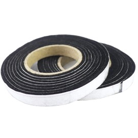 LANUCN BBQ Smoke Seal Strip/Self Stick Leak Proof Smoker Gasket/Oven Door Seal Hopper Lid Sealing Strip/Smoke Keeping Strip/Heat Resistant Grill Gasket (8.2ft,1/2'',1/8'',2 Pack) (Black)
