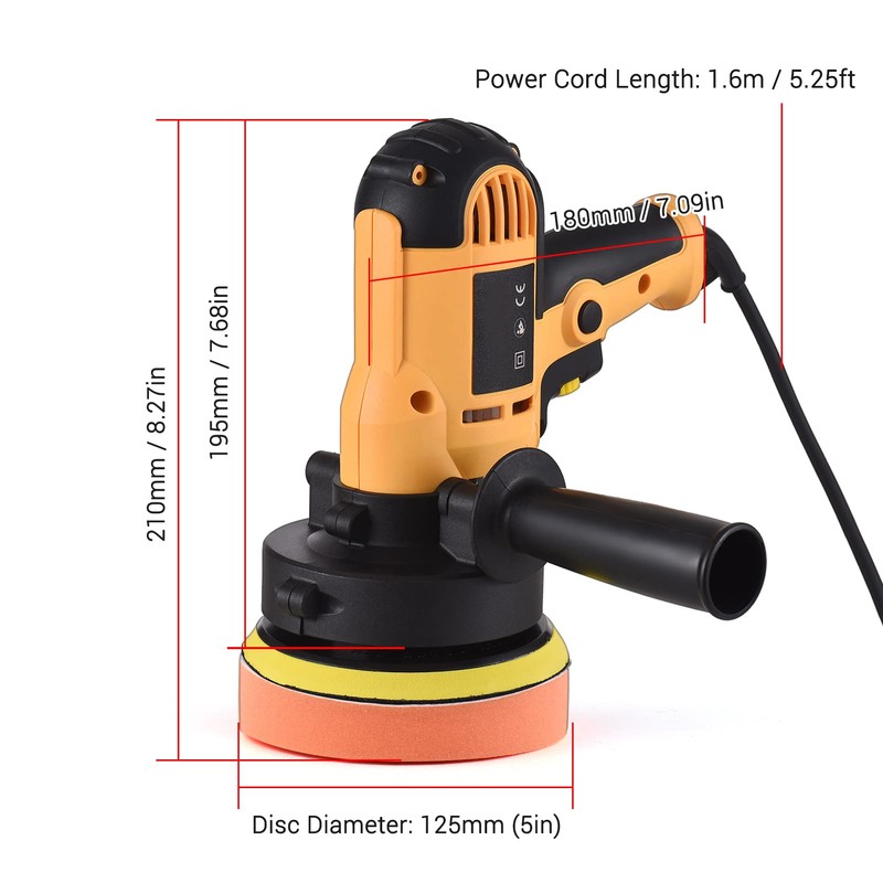 Buffer Polisher, Geevorks Buffer Waxer 5-inch, Variable Speed Car Polisher