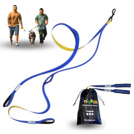 UNIQPALS Guardian Double Leash for Small to Large Dogs 6ft - 2 Padded Handles for 2 People & 1 Dog, Reflective Safety Stitching, Carry Bag. Ideal for Training, Walking, Running