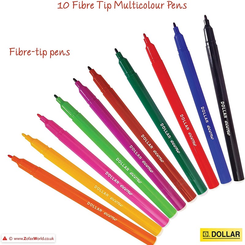 DOLLAR Econo Felt Tip Colouring Pens – Colour Write Draw