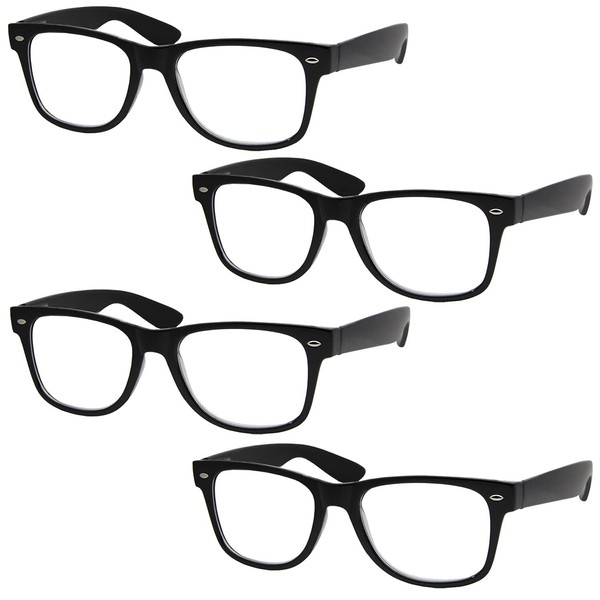 4 Pairs Deluxe Reading Glasses Spring Hinge Stylish Readers with