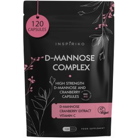 D-Mannose 1000Mg Tablets Complex – 3-in-1 Preventative Formula with High-Strength D mannose Powder, Cranberry Extract & Vitamin C for UTI Treatment and Cystitis Relief for Women, 120 Capsules
