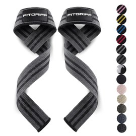 Fitgriff® Professional Unisex Lifting Straps (Padded) for Strength Training, Fitness, and Bodybuilding, grey