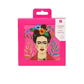 Pink Frida Kahlo Cocktail Napkins - Disposable Serviettes for Birthday, Mexican Party Theme, Fiesta, Summer Decoupage Pack of 20