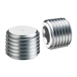 EVIL ENERGY 1/4" NPT Plugs Aluminum Socket Allen Head Silver, Pack of 2