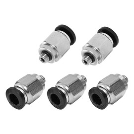 M METERXITY 5pcs Push in Quick Fitting Straight Union Adapter Push Connection Fitting for Pneumatic Systems (6mm, Silver)