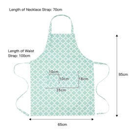 LessMo Cooking Apron, Kitchen Apron with 3 Pockets, BBQ Apron with Adjustable Neck Strap for Home, Restaurant, Craft, Garden, Coffee House, Apron for Men Women, 100% Cotton (GraGREEN)