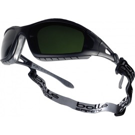 BOLLE TRACWPCC2 Fashion Tracker - Montura Nylon Black - Patillas Rectas Con CInta Elastica - Pc Soldadura Tintado 1.7 Anti-rayaduras - Funda Microfibra gratuita for adults for comfort and style, black