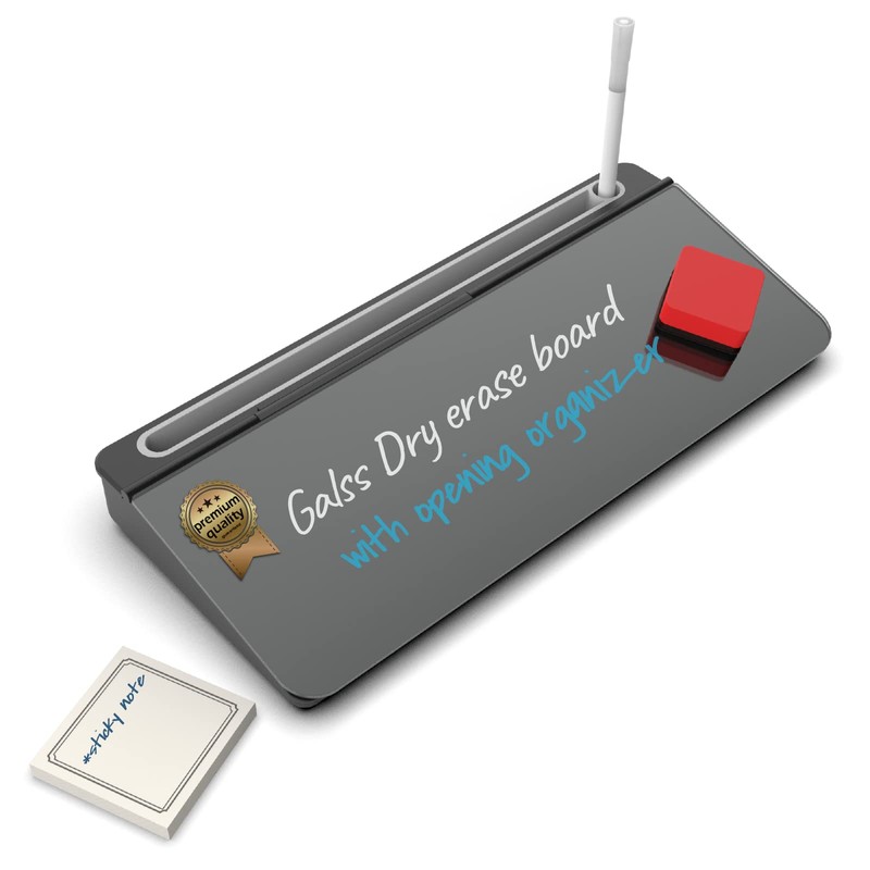 Audio-Visual Direct - Glass Desktop Computer Keyboard Whiteboard Notepad Set,