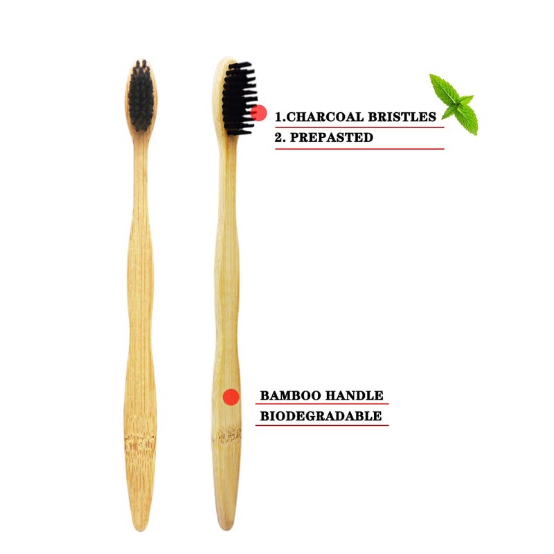 N-amboo Bamboo Toothbrush Prepasted Disposable Toothbrsuh Soft Bristles Prepasted Toothbrush,Disposable