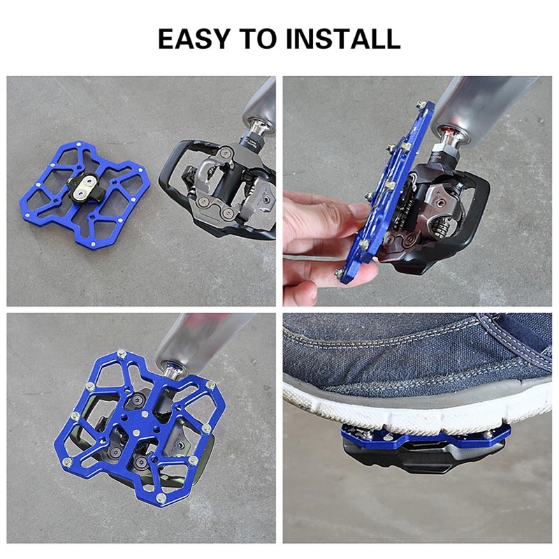 Pedal Adapter, Spd Pedals, Aluminum Alloy Bike Clipless Pedal, Platform
