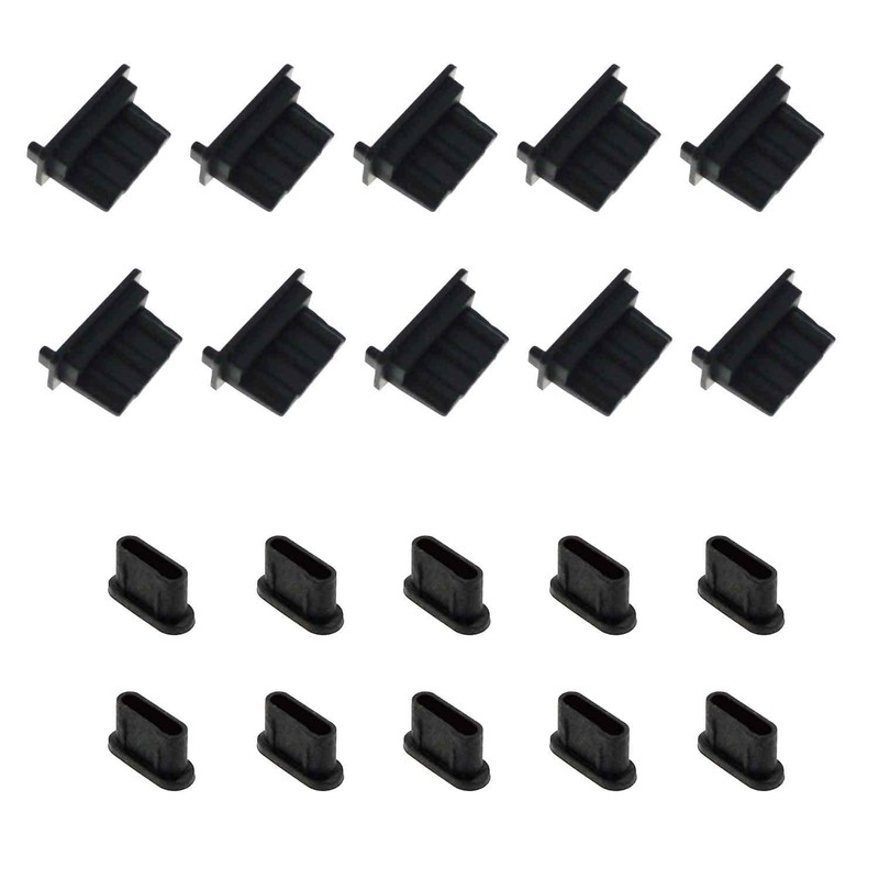 Monofive MF-USBAC-TP20B USB A Port Covers (10 Pieces) + Type-C