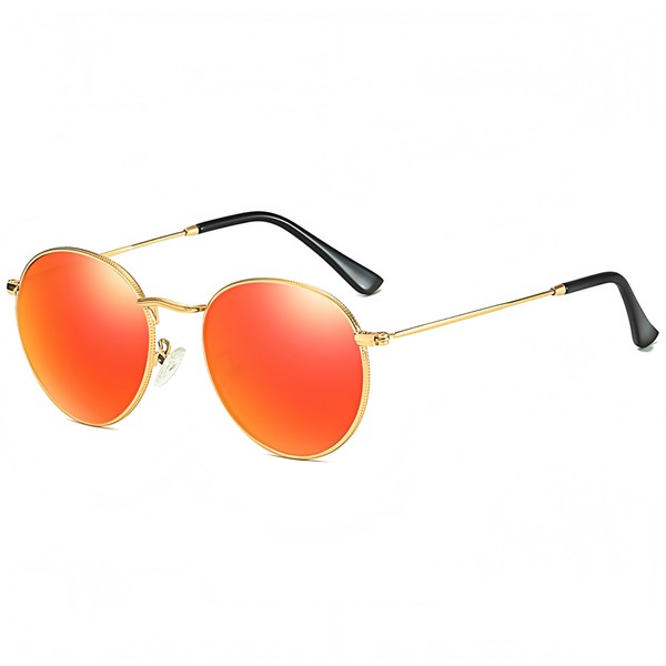 WDZAYXC Polarised Metal Round Frame Sunglasses for Men and Women,