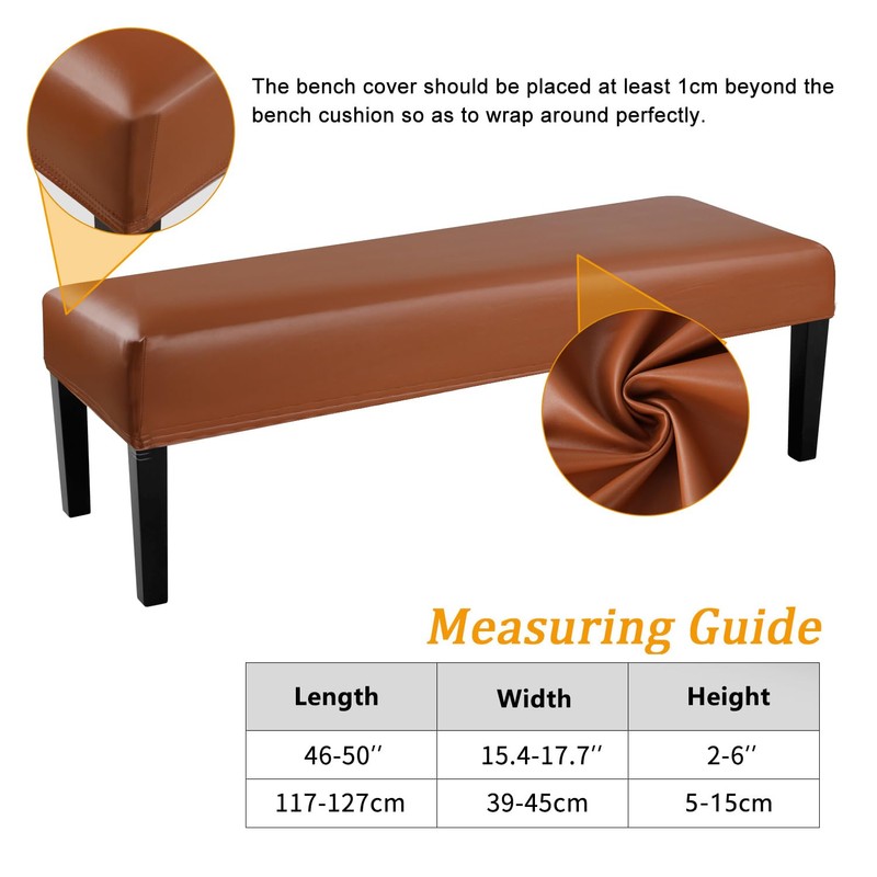 YISUN Leather Dining Room Bench Covers, Stretch Spandex Upholstered Bench