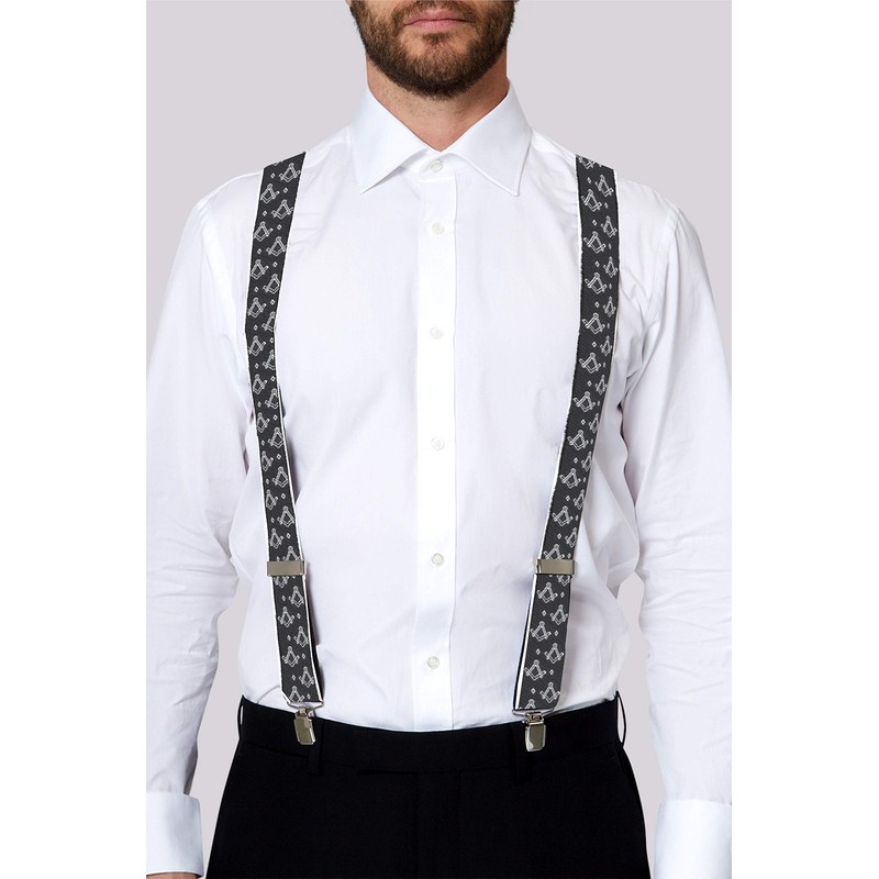 THE MASONIC COLLECTION - Mens Braces (Suspenders) With Square and