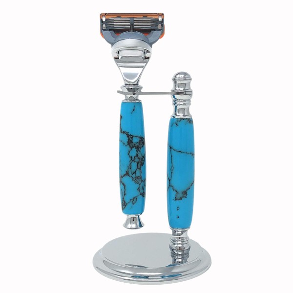 Imperium Shaving The Sedona Razor Handmade Turquoise Stone 2-Piece Shave
