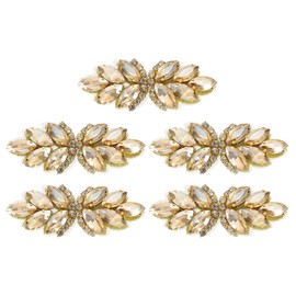 sourcing map 5Pcs Rhinestone Crystal Applique Handmade Beaded Patches