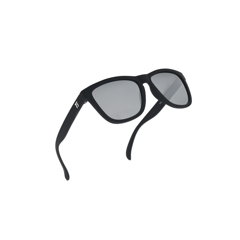 T3 Shades Classic Polarized Sunglasses, UV400 Protection, Black (Silver Lens)