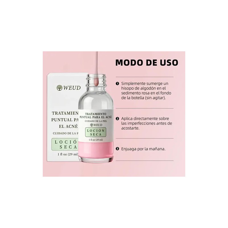 2pzs Weud Loción Antiacné Seca Barros Y Espinillas 29ml