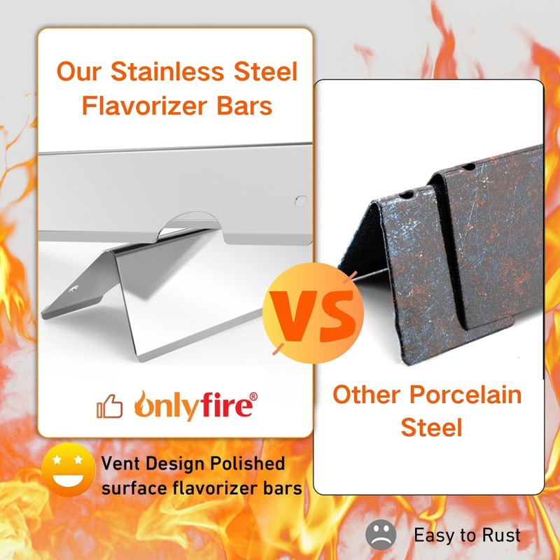 only fire Stainless Steel Flavorizer Bars for Weber Genesis II